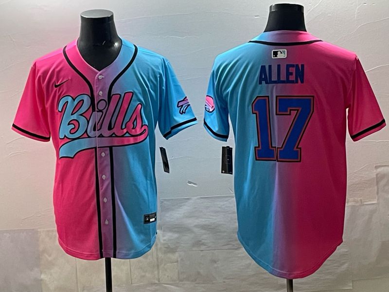 Men Buffalo Bills #17 Allen Blue pink Nike Limited 2025 NFL Jersey style 001->los angeles dodgers->MLB Jersey